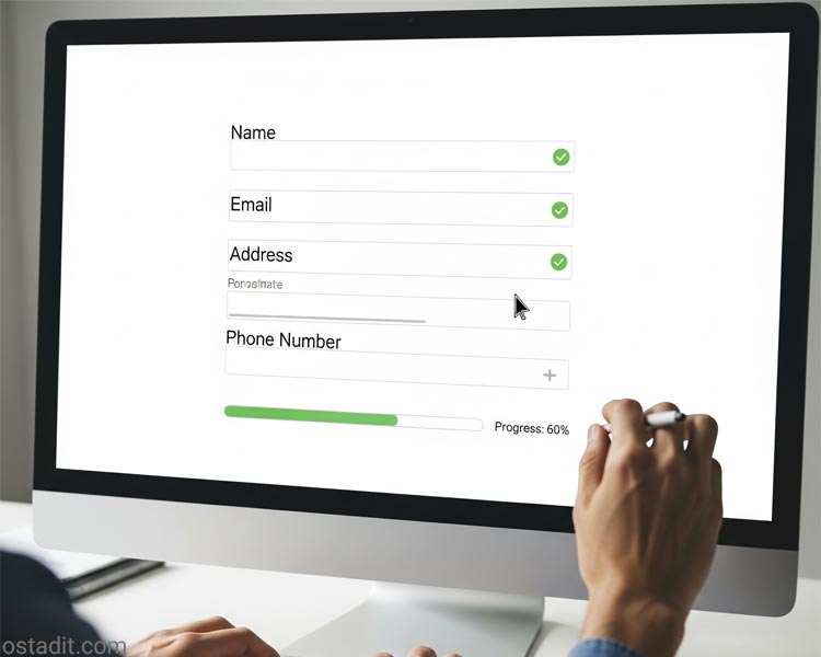 فرم ثبت نام وب سایت