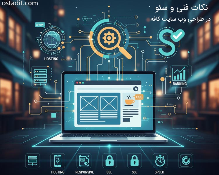 نکات فنی و سئو در طراحی وب سایت کافه