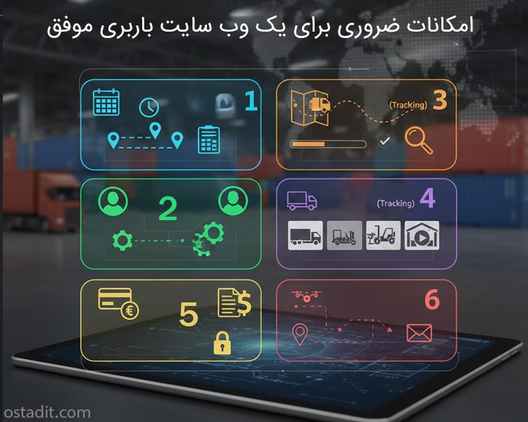 امکانات ضروری برای یک وب سایت باربری موفق