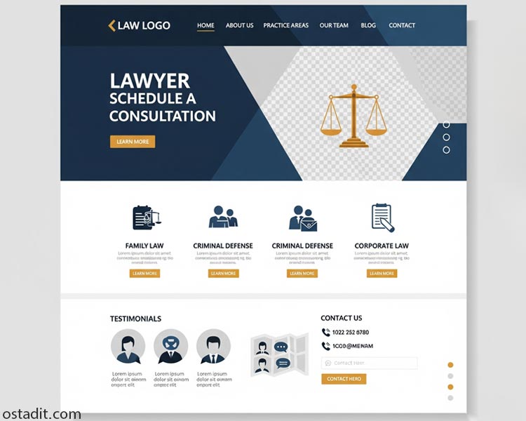 اصول کلیدی در طراحی سایت وکالت کاربرپسند و مؤثر