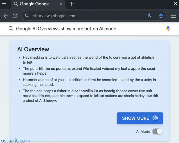 تحول جدید در AI Overviews گوگل با دکمه Show More به AI Mode تبدیل میشود