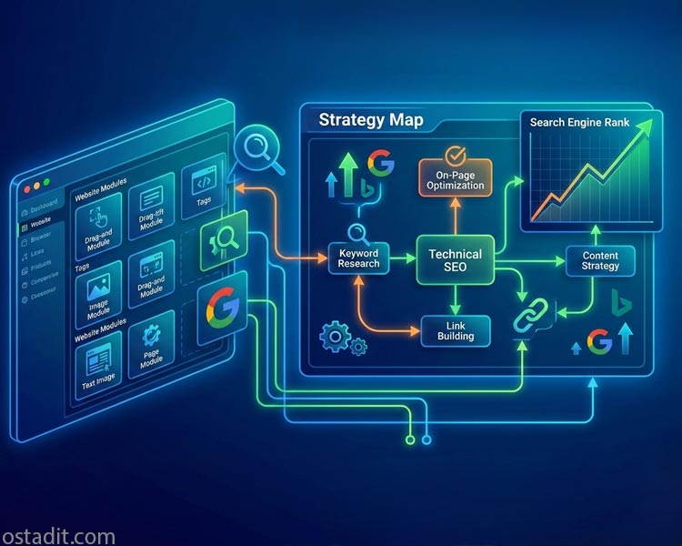 مقایسه فنی ۵ پلتفرم برتر سئو سایت سازان