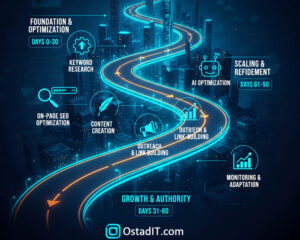 برنامه ۹۰ روزه سئو هوش مصنوعی: استراتژی تضمینی برای دیده شدن در جستجوی ۲۰۲۶