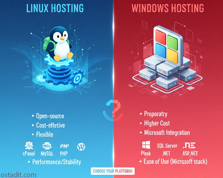 تفاوت هاست لینوکس و ویندوز چیست؟ از زبان کارشناسان استاد آی تی