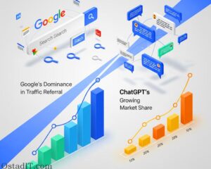 سهم خیره کننده ChatGPT از جستجوهای گوگل: آیا عصر جدیدی در راه است؟ تحلیل Ahrefs