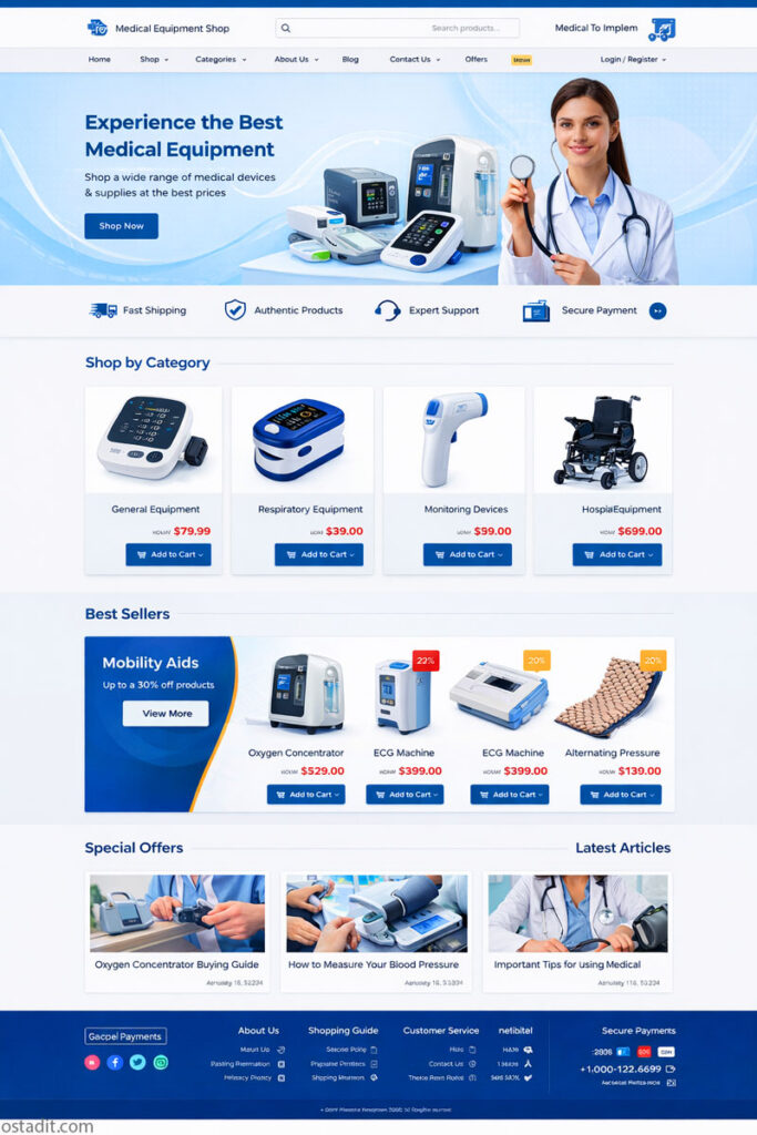 راهنمای انتخاب مدل صحیح وب سایت برای تجهیزات پزشکی