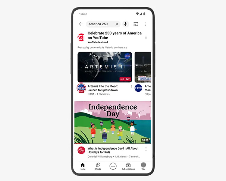 یوتیوب شریک رسمی رویداد America250 معرفی شد